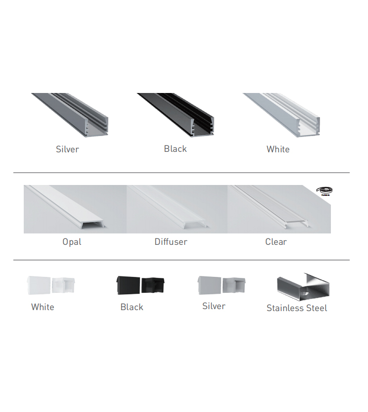 LED Strip Diffuser Channel Aluminum Profile For 11mm LED Light Strip LED Strip Diffuser Channel Aluminum Profile For 11mm LED Light Strip